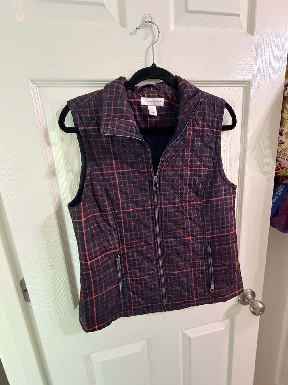 Christopher & Banks Quilted Plaid Vest Size S